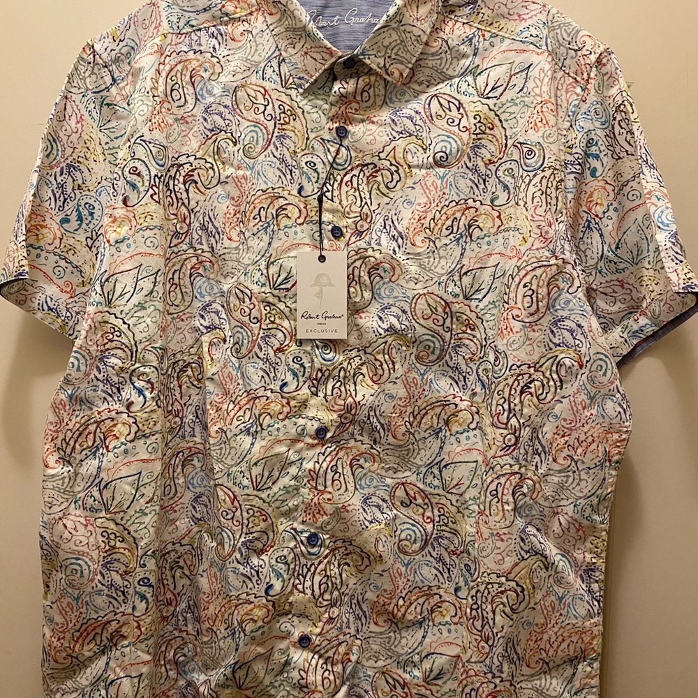 Robert Graham Multicolor Paisley Short-Sleeve Button-Down Shirt
